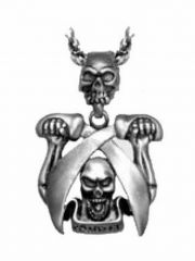 Halskette Totenkopf Pirat mit Säbel