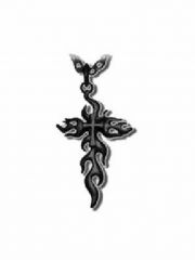 Metallkette mit Anhänger Flammenkreuz