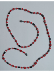 Magnet Kette Armband rot mit Würfeln