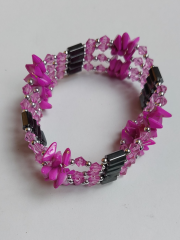 Magnet Kette Armband mit Schmuckstücke pink