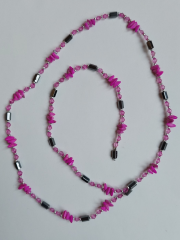 Magnet Kette Armband mit Schmuckstücke pink