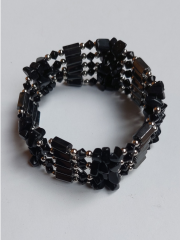 Magnet Armband Kette silber schwarz