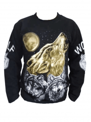 Sweatshirt heulender Wolf Mond