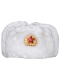 Russische Wintermütze weiß mit Abzeichen