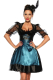 Oktoberfest Dirndl schwarz türkis mit Federn
