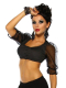 elegante Oktoberfest Dirndl Bluse schwarz transparent