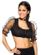 elegante Oktoberfest Dirndl Bluse schwarz transparent