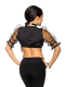 elegante Oktoberfest Dirndl Bluse schwarz transparent