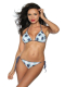 Damen Bikini blau weiß gehäkelt