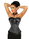 Rockabilly-Corsage schwarz mit Schleife