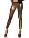 Leggings Metallic Look gold mit transparenten Netzeinsatz