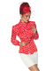 Rockabilly Bluse rot mit weißen Punkten