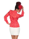 Rockabilly Bluse rot mit weißen Punkten