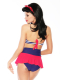 Rockabilly Bandeau Bikini Marine Style blau rot und weiß