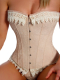 edle Corsage mit Spitzenbordüre in creme