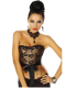 Corsage mit Struktur und Schleife in schwarz gold