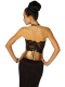 Corsage mit Struktur und Schleife in schwarz gold