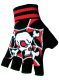 Fingerlose Handschuhe Killer Totenköpfe rot