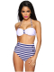 Rockabilly Bikini blau weiß gestreift