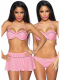 Bikini Set Push Up rot weiß