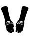 Fingerlose Stulpenhandschuhe Skull schwarz