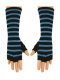 Fingerlose Stulpenhandschuhe blau Streifen