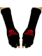Fingerlose Stulpenhandschuhe roter Totenkopf
