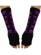 Fingerlose Stulpenhandschuhe Totenkopf lila