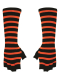 Fingerlose Stulpenhandschuhe schwarz orange gestreift