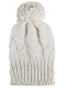 Slouch Long Winter Mütze weiß Bommel