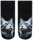 Sneaker Socken bedruckt Katze schwarz weiß