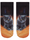 Sneaker Socken bedruckt schwarze Katze