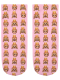 Sneaker Socken bedruckt Emoji pink