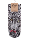 Sneaker Socken bedruckt Gepard weiß