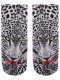 Sneaker Socken bedruckt Gepard weiß