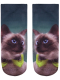 Sneaker Socken bedruckt Katze mit Fliege