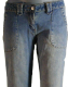 Damen Stretch Jeanshose stonewashed Schlaghose