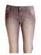 Damen Jeans Hose hellbraun beige gestreift