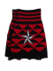 Fingerlose Handschuhe Stern schwarz rot