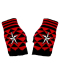 Fingerlose Handschuhe Stern schwarz rot