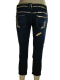 Damen Stiefel Jeans Hose mit goldenem Aufdruck