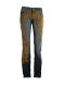 Damen Spitzen Jeans mit Netz und Perlen Verzierungen