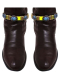 Leder Stiefelband gelb Blue Stones