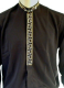 Herrenhemd schwarz mit gold Muster