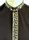 Herrenhemd schwarz mit gold Muster