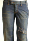 Ausgefallene Damen Jeans Schlaghose blau Gr. 40