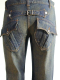 Ausgefallene Damen Jeans Schlaghose blau Gr. 40