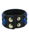 Kunstleder Armband Pyramiden Nieten schwarz blau