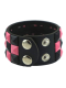 Kunstleder Armband Pyramiden Nieten schwarz rosa