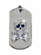 Halskette Hundemarke klein Totenkopf silber